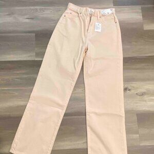NWT - Uniqlo - Wide Straight Jeans - Pastel Peach - Size 22 inches